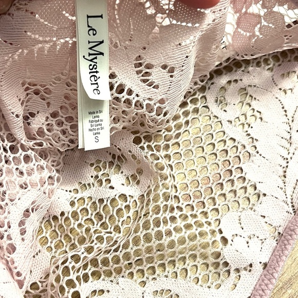 NWT,Le Mystere Allure High Waist Thong Lace Designer Panties,Blush,Size 6/Small - Picture 5 of 8